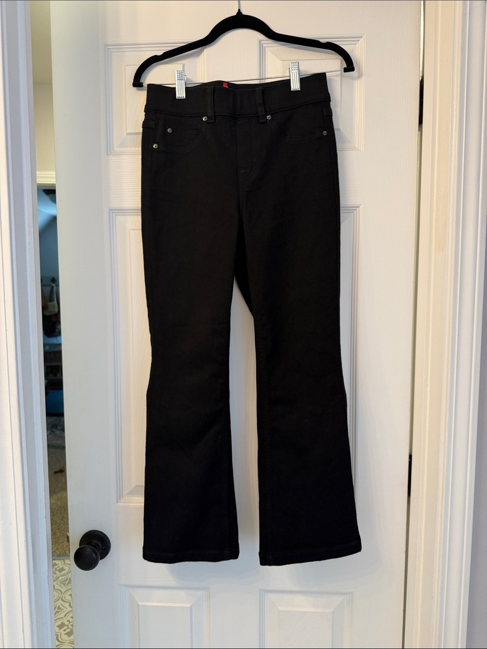 SPANX Black Ankle-Length Flare Jeans